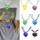 thumbnail image 2 of Glaze Rose Heart Pendant Collar Necklace Temperament Choker Necklaces Fashion Jewelry Clavicle Chain for Women Girls, 2 of 4