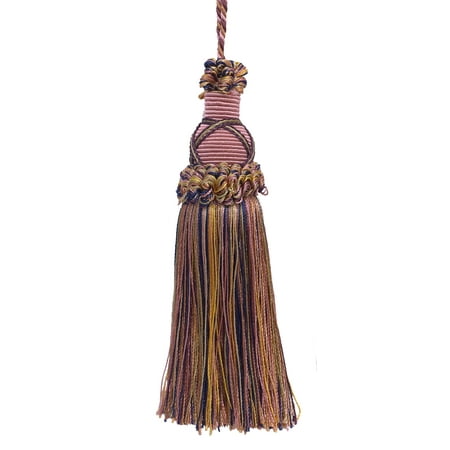 - Decorative 5.5 Inch Key Tassel, Dusty Rose, Dark Blue, and Light Olive Imperial II Collection Style# KTIC Color: OLIVE ROSE - 1010