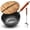 black-8.6inch, variant on 14.2" Carbon Steel Wok Round Bottom (Gas Stove Only Requires Separate Wok Ring for Flat Grates) Heavy Duty Nitriding Iron Stir Fry Pan (Spatula & Brush Included - Lid & Ring NOT Included)