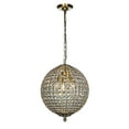 thumbnail image 2 of 3-Light 16" Retro Antique Gold Crystal Globe Chandelier Small Sphere Pendant Light, 2 of 8