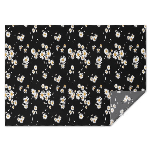 Daisy Flower Pattern Rectangle Tablecloth 60"x84",Waterproof Polyester Rectangle Table Cloth, Wipeable Spillproof Polyester Tablecloth for Dining, Camping, Indoor and Outdoor