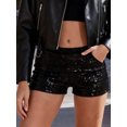 thumbnail image 6 of LMLYSoH Mini Shorts for Women Low Rise Fashion Sequin Decor Summer Going Out Micro Shorts, 6 of 9