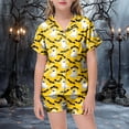 thumbnail image 2 of NIEWTR Kids Satin 2 Piece Outfits Girls Halloween Pajamas Sets Short Sleeve Sleep Top and Shorts Pajama Set 2-Piece Full Suit Clothes, 2 of 5