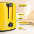 thumbnail image 4 of iSiLER 2 Slice Toaster with 7 Shade Settings and Removable Crumb Tray Yellow, 4 of 7