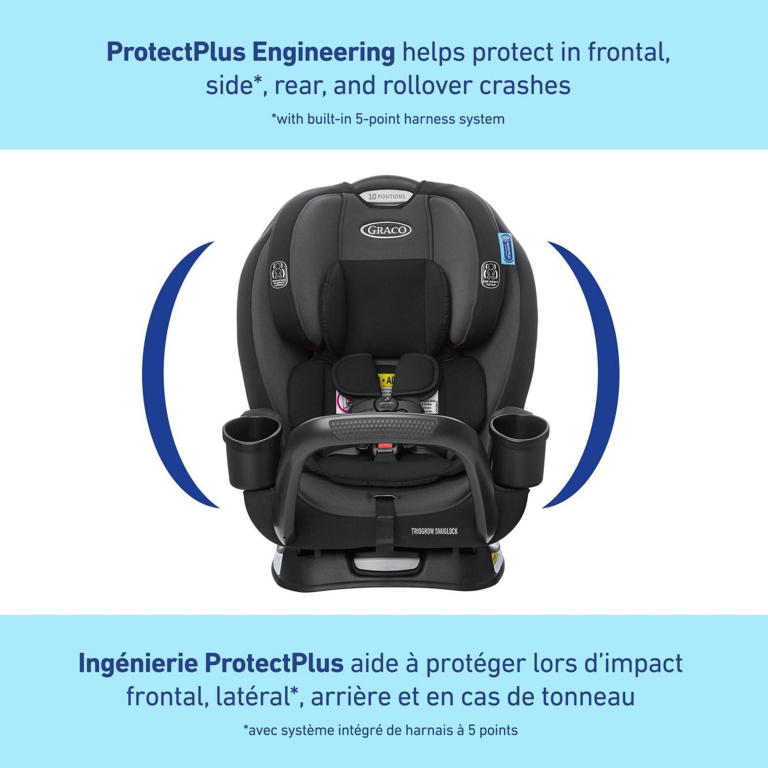 Graco TrioGrow SnugLock 3-in-1 Car Seat, 2.2 to 45 kg (5-100 lb)