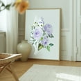 thumbnail image 6 of Purple Flowers, Watercolor Flowers, Purple Roses, Greenery, Gender Neutral Nursery - Illustration Floral Watercolor Flowers Botanical Garden Pastel Oak Framed Wall Art Print 12 x 16 inches, 6 of 12