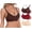 Apricot+Coffee+Red, variant on Jelly Bras for Women No Underwire Full Coverage Bralettes V-Neck Wirefree Lingerie Sports Bra Pack of 3 Black+Coffee+Red L