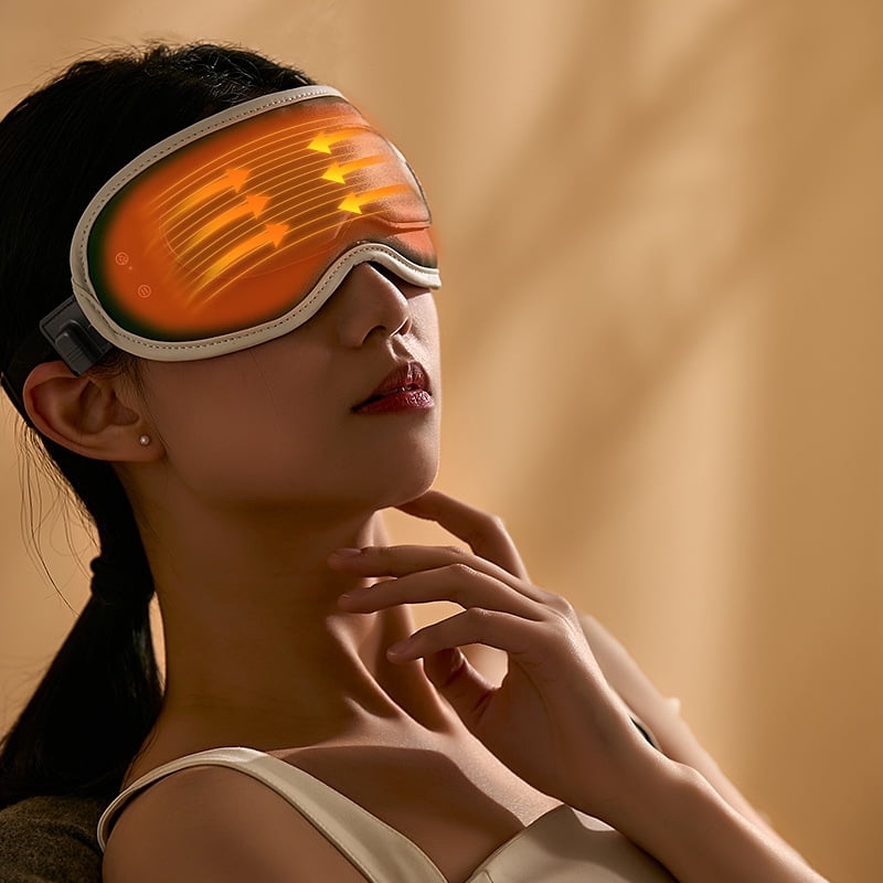 Graphene Heating Eye Massager Mask with Bedside Sleep Sound Speaker, 2-in-1 Relaxation Set for Eye Strain Relief & Soothing Sleep, Home/Office/Travel Use