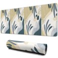 thumbnail image 1 of High-Quality Large Desk Mat with Abstract Art Design | Non-Slip Rubber Base | Water-Resistant | Modern Boho Leaves Pattern | Perfect Office Laptop Size | 31.5 X 11.8 Inch, 1 of 7