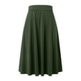 thumbnail image 4 of vigerkar Womens Basic Solid Midi Skirts Casual Knee Length A-Line Skirt Lightweight Flare Pull On Closure Skirt Plus Size AG, L, 4 of 5