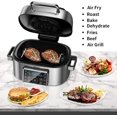 10in1 Electric Indoor Grill Combo, with 6.5 QT Air Fryer, Roast, Bake