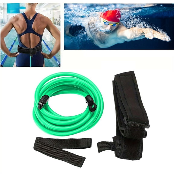 Swimming Resistance Training Belt Set with Elastic Bands for Enhanced Swimming Strength and Endurance - Ideal Gear for Athletes and Adults