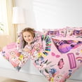 thumbnail image 5 of Manfei Girly Pink Cartoon Bedding Comforter Set, Modern Rock Music Twin Comforter Sets, Kawaii Princess Style Reversible Bedding Set, Lightweight Room Decor, 2pcs, 5 of 8