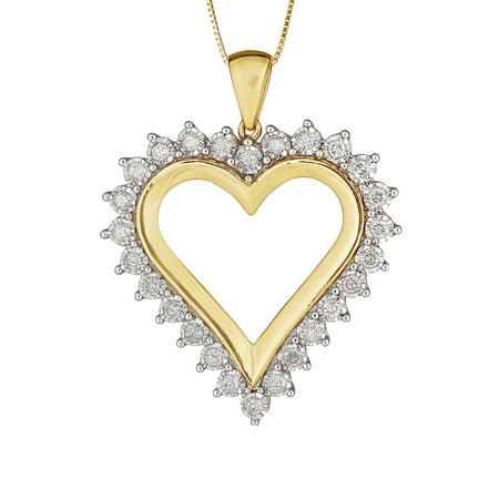 Diamond 1ct Heart Pendant in 10k Yellow Gold