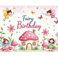 thumbnail image 4 of Cute Fairy Themed Birthday Backdrop Banner with Mushrooms Butterflies and Flowers Party Supplies Photography Props for Birthday Party Decorations Kids Celebrations, 4 of 8