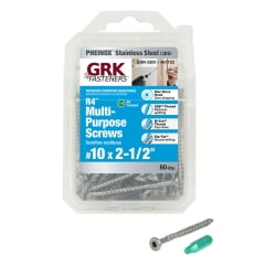 

GRK Fasteners GRK Fasteners - 61733 - R4 No. 10 x 2-1/2 in. L Star Flat Head Multi-Purpose Screw - 80/Pack