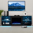 thumbnail image 5 of Easoger Fireplace TV Stand, 68'' TV Stand with 23" Electric Fireplace, LED Light Entertainment Center, TV Stands for 80 inch TV, Black, 5 of 10