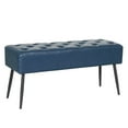 thumbnail image 3 of Abble 38" Wide Upholstered Entryway Bench, Tufted Ottoman Bench, Small Bed Room Bench, Casual Dining Room Bench, Blue, 3 of 7