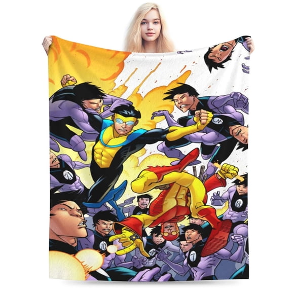 Invincible Throw Blanket Soft Lightweight Cozy Plush Flannel Bed Blanket Fuzzy Fluffy Fleece Blankets for Bedroom Living Room Couch Office 40"X30"