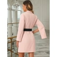 thumbnail image 4 of DARING DIVA Slit Sleeve Belted Double Breasted Blazer Dress M Pink, 4 of 6