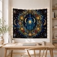 thumbnail image 5 of Celestial Star and Moon Phase Wreath Against Starry Sky Mystical Fantasy for Meditation Enthusiasts Serene Wall Art Decor Housewarming Gift Tapestry Wall Hanging for Bedroom and Dorm, 5 of 7
