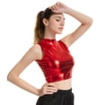 thumbnail image 3 of Baywell Women's Metallic Shining Camisole Club Party Glitter Disco Sparkle Cami Top Red S-XXL, 3 of 6