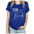 thumbnail image 3 of Team Bride Print T Shirts for Women Short Sleeve Spring Summer Tops Basic Loose Crewneck Tee, 3 of 6
