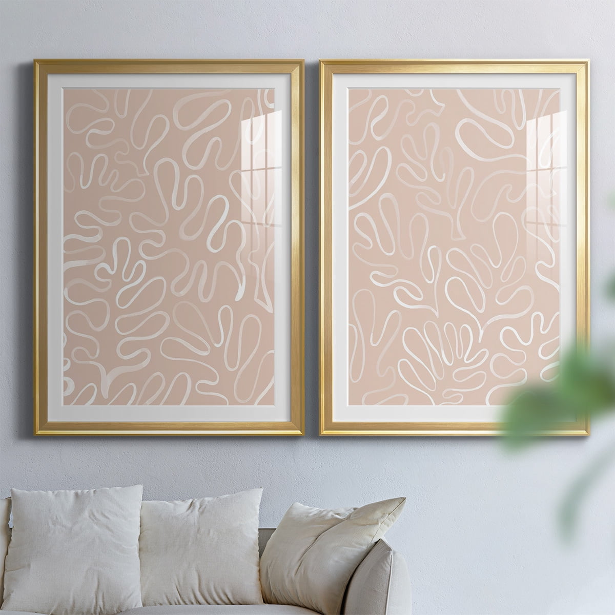 Wexford Home Matisse Pieces III Premium Framed Print, 22.5" x 30.5" - Ready to Hang, Gold (Set of 2)