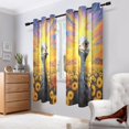 thumbnail image 6 of Ostrich Sunflowers Mountains Blackout Curtains Thermal Insulation 63 inch Grommet for Bedroom Living Room Bathroom Kitchen Windows 2 Pack, 6 of 6