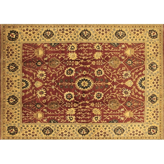 Ahgly Company Indoor Rectangle Oriental Brown Industrial Area Rugs, 7' x 10'