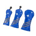thumbnail image 5 of 3Pcs PU Leather Club Head Covers star Pattern Fairways Headcover Golfs Driver Fairways Hybrids Heads Covers, 5 of 8