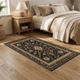 thumbnail image 2 of ODIKA 5'x7' Washable Area Rug Easy Care, Non-Shedding, Pet Friendly, Black Gold Floral Elegance Intricate Borders Classic Motifs and Symmetrical for Small Living Room, Bedroom, 2 of 7