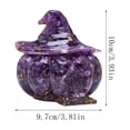 thumbnail image 2 of Halloween Candy Jar 4 X 4 Inch Resin Witch Hat Pumpkin Storage Jar with Lid Colorful Halloween Candy Dish for Halloween Party Decor Home Countertop Halloween Decorations 1 Pack, 2 of 3