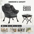 thumbnail image 5 of Avocahom Soft Fabric Lazy Chair with Foling Ottoman,Thick Padded Modern Accent Armchair,Contemporary Lounge Chair with Side Pocket,Reading chair with Footstool for bedroom,living room, 5 of 9
