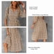 thumbnail image 5 of Vestido floral de manga larga con cinturón Cuello en V Vestido casual con dobladillo grande para otoño e invierno Caqui S, 5 of 7