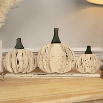 Northlight Pumpkin Trio Wooden Fall Harvest Decoration - 15.75"