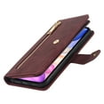 thumbnail image 5 of ELEHOLD Luxury Wallet Case for iPhone 13 (6.1") Card Slots Zipper Purse Stand Function with Crossbody Strap Wrist Strap PU Leather Shockproof Case for iPhone 13,Winered, 5 of 7