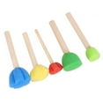 thumbnail image 2 of Tnobhg 5Pcs Sponge Stamp Stick DIY Painting Stencil Wooden Handle Easy to Clean Different Size Kids DIY Painting Stencils Arts Tool, 2 of 7