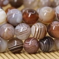 thumbnail image 4 of Natural Botswana Agate Gemstone 8mm Round Beads Stretch Bracelet 7 Inch, 4 of 5