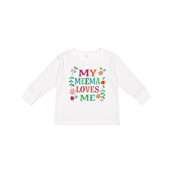 Inktastic My Meema Loves Me Girls Girls Long Sleeve Toddler T-Shirt