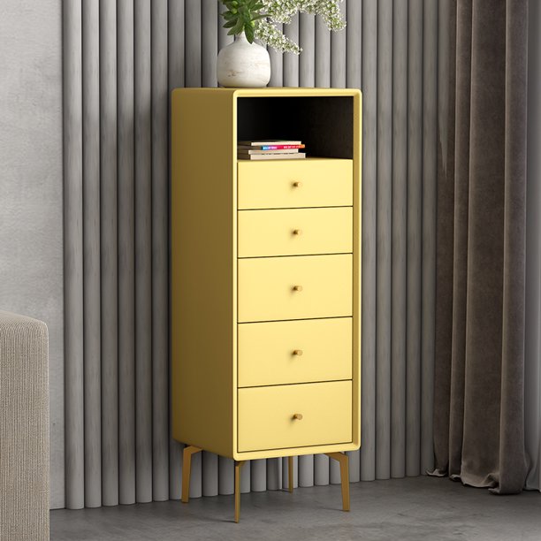 Cómoda minimalista italiana, dormitorio moderno y sencillo, pequeño apartamento contra la pared, gabinete de almacenamiento de madera maciza