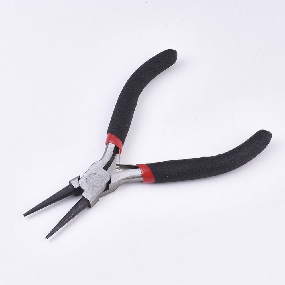 45# Steel Jewelry Plier sets Including Side Cutting Plier Round Nose Plier Wire Cutter Plier Flat Nose Plier and Needle Nose Pliers Black 10.6x7.1x0.95cm