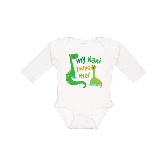 Inktastic My Nani Loves Me Grandson Dinosaur Boys Long Sleeve Baby Bodysuit