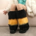 thumbnail image 3 of Yokua Furry Plush Contrast Color Leg Warmer Warm Winter Fashion Boot Cuffs Gaiters, 3 of 20