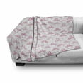 thumbnail image 2 of Hawaii Soft Flannel Fleece Throw Blanket, Tropical Summer Birds Repetitive Pattern of Love Flamingos and Hearts, Cozy Plush for Indoor and Outdoor Use, 60" x 80", Pink and Pastel Pink, by Ambesonne, 2 of 5