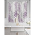 thumbnail image 4 of Purple Grey Chrysanthemum Bedroom Curtains 63 Inches length, Farmhouse Botanical Floral Modern Window Treatment Curtain Drapes, Rod Pocket Curtain Panels for Living Room Kitchen, 42"x63", 2 Panels, 4 of 7