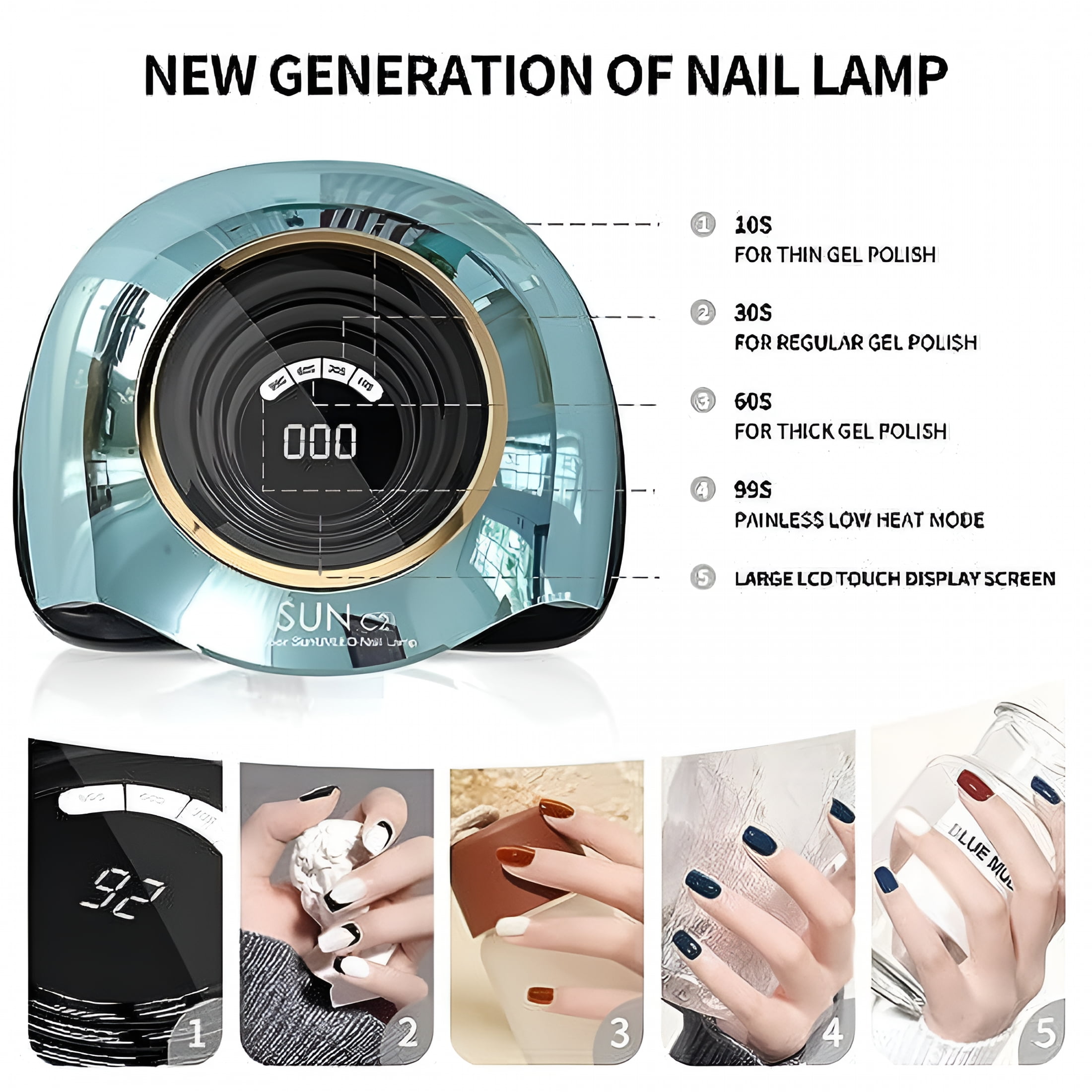 HIBIBUD 2026 New Uv Led Nail Lamp, 63 Lamp Beads 4 Timer Modes & Auto Sensor, Professional Uv Light for Gel Nails for Woman Gift, Nail Drying, Manicure, Gel Polish Curing, Home Use, Salon-Style Nails