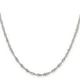thumbnail image 2 of Stainless Steel Singapore Chain Necklace Chisel Polished 2.5 mm 18 inch, 2 of 4