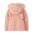 thumbnail image 2 of Bhip Girls Quilted Fleece Jacket with Hood and Removable Faux Fur Trim, Sizes 4-12, 2 of 4