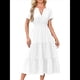thumbnail image 3 of Vestido Bohemio Informal de Verano para Mujer, Ligero, de Corta, Cuello en V, Cintura Elástica y Bolsillos. XXL, 3 of 8